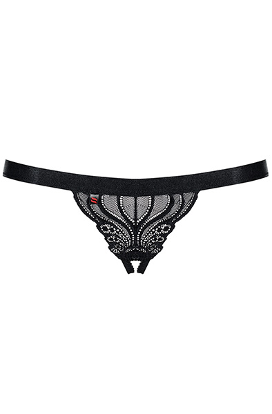 Obsessive 828-THC-1 Crotchless Thong Black - Crotchless panties 4