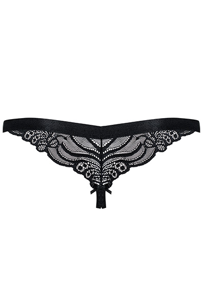 Obsessive 828-THC-1 Crotchless Thong Black - Crotchless panties 5