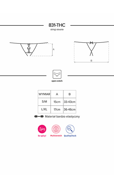 Obsessive 831-THC-1 Crotchless Thong Black - Crotchless panties 6