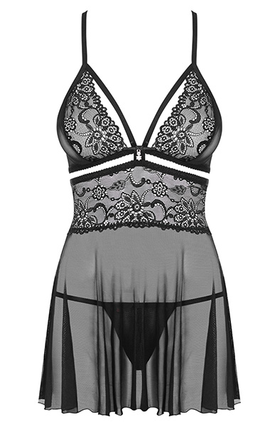 Obsessive 838-BAB Babydoll & Thong Black - Sexy lingerie 3