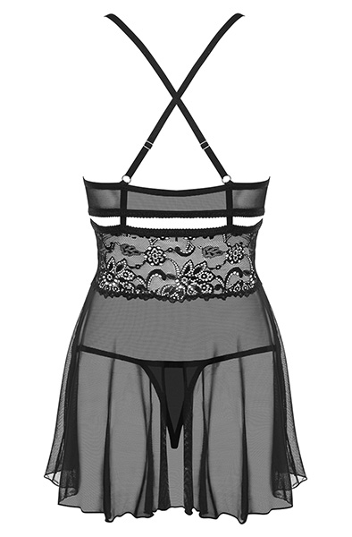 Obsessive 838-BAB Babydoll & Thong Black - Sexy lingerie 4