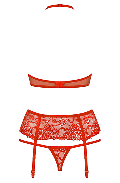 Obsessive 838-SEG-3 3 pcs set Red - Sexy lingerie 5
