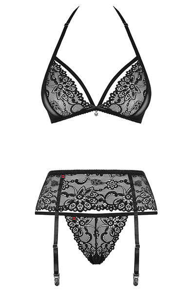 Obsessive 838-SEG 3 pcs Set Black - Sexy lingerie 3