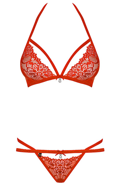 Obsessive 838-SET 2 pcs Set Red - Sexy lingerie 3