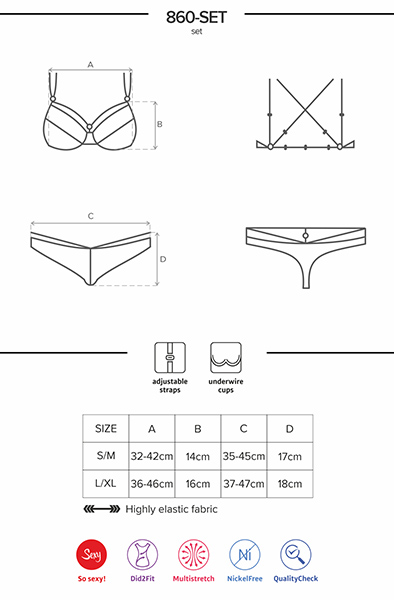 Obsessive 860-SET-2 2 pcs Set White - Sexy lingerie 6