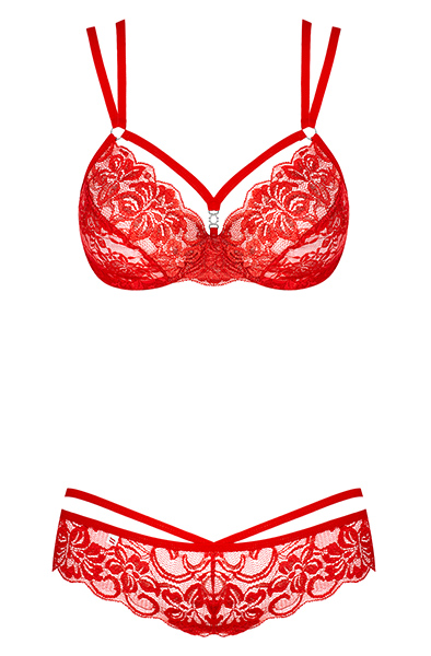 Obsessive 860-SET 2 pcs set Red - Sexy lingerie 3