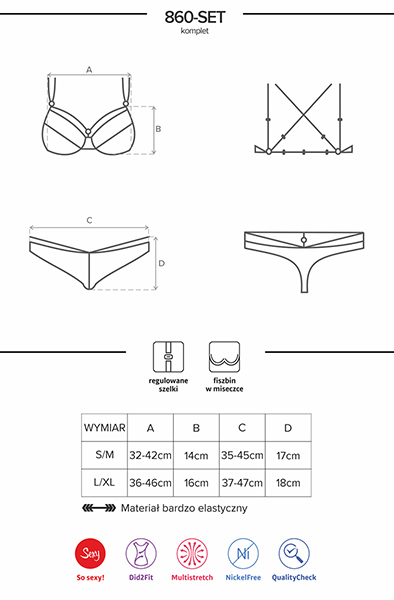 Obsessive 860-SET 2 pcs set Red - Sexy lingerie 5