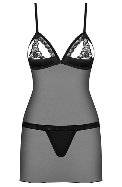 Obsessive 865-CHE-1 Negligé & String Schwarz - Sexy Dessous 3