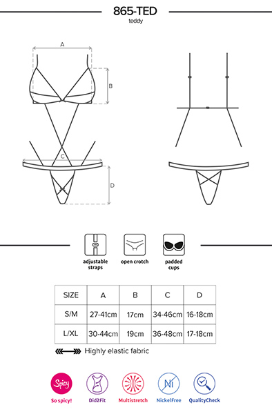 Obsessive 865-TED-1 Teddy Black - Sexy lingerie 5