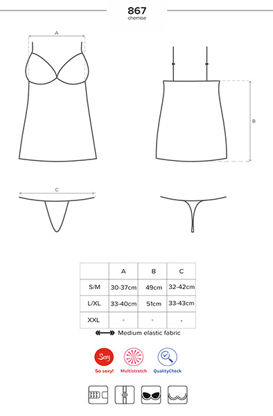 Obsessive 867-CHE-1 Negligé & String - Sexy Dessous 5