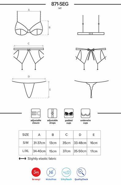 Obsessive 871-SEG-2 3 pcs set - Sexy lingerie 5