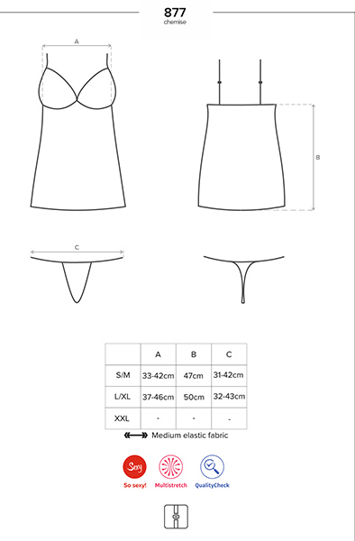 Obsessive 877-CHE-1 Negligé - Sexy Kleidung 5