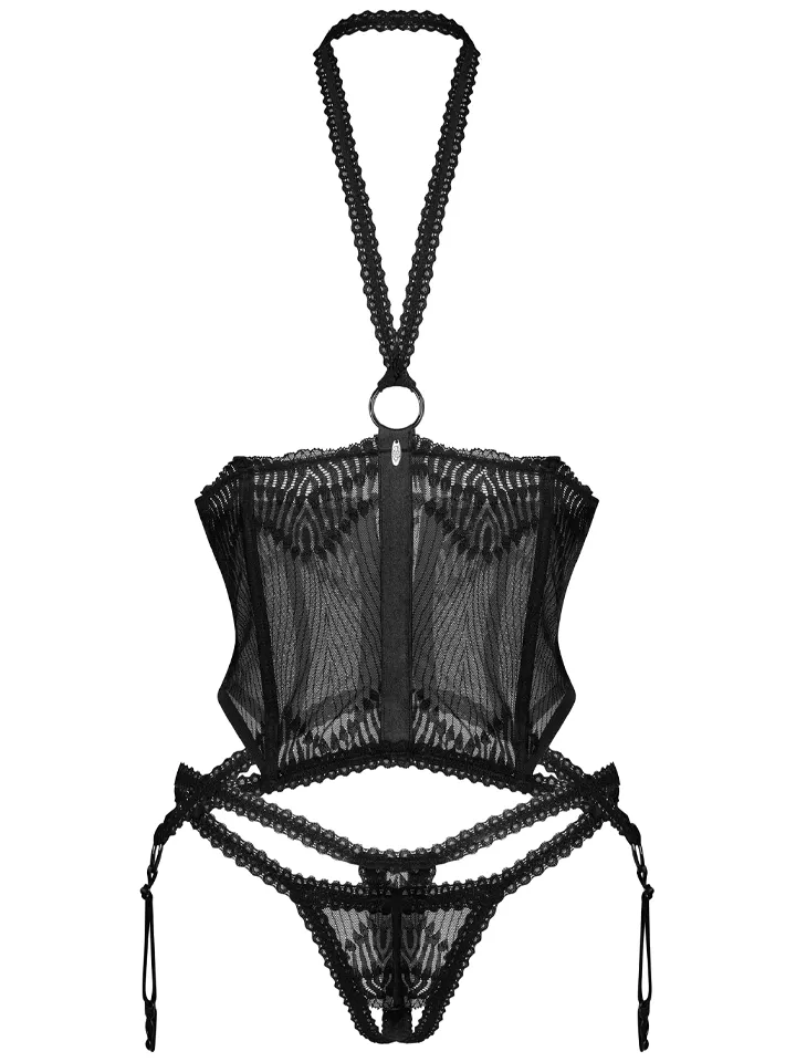 Obsessive Alliane Corset & Thong Black - Corset & thong 4