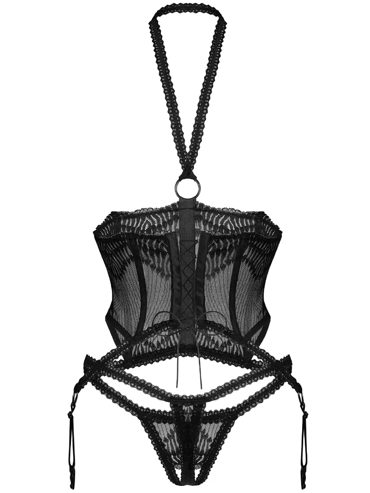 Obsessive Alliane Corset & Thong Black - Corset & thong 5