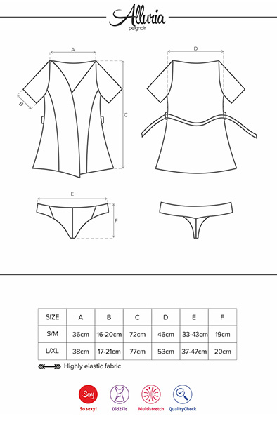 Obsessive Alluria Peignoir & Thong Black - Sexy lingerie 5