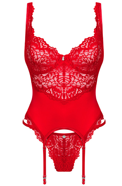 Obsessive Amor Cherris Korsett & String Rot - Korsett & String 3
