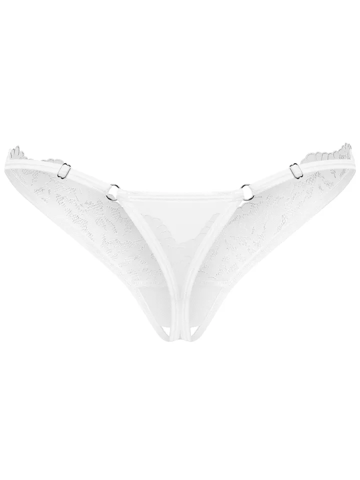 Obsessive Arrowel Crotchless Thong White - Crotchless panties 5