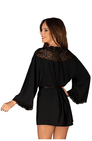 Obsessive Bellastia Morgenmantel Schwarz - Sexy Dessous 2