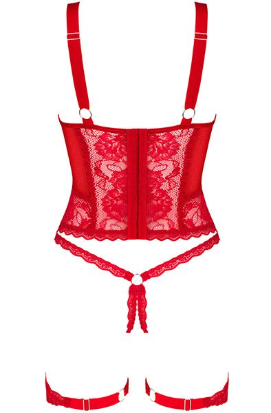 Obsessive Belovya Corset Red - Corset & thong 4