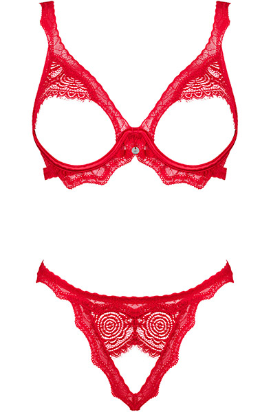 Obsessive Bergamore 2-pcs Set Red - Sexy lingerie 3