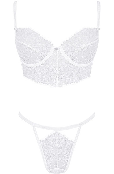 Obsessive Bianelle 2-teiliges Set Weiß - Sexy Dessous 3