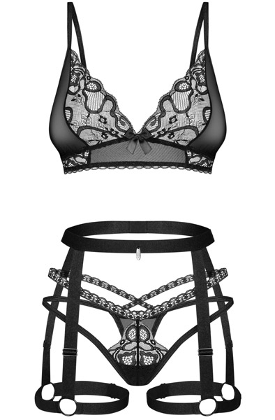 Obsessive Blomentis 3-pcs Set - Underklädesset 5