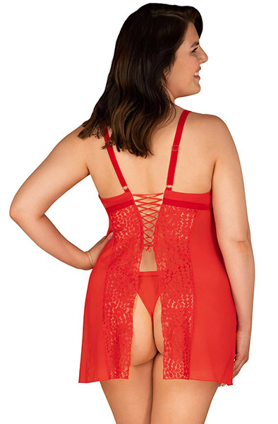 Obsessive Blossmina Chemise & String in Rot - Sexy Dessous 2