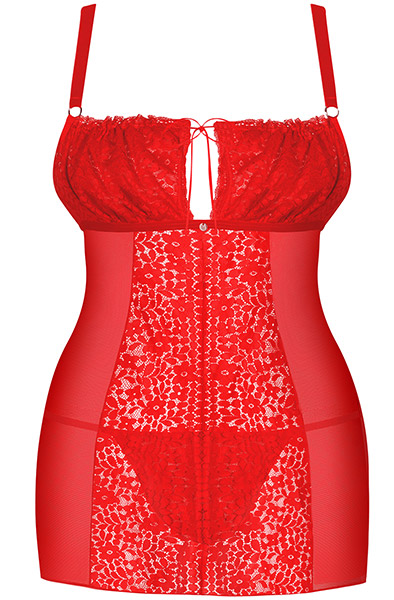 Obsessive Blossmina Chemise & String in Rot - Sexy Dessous 3