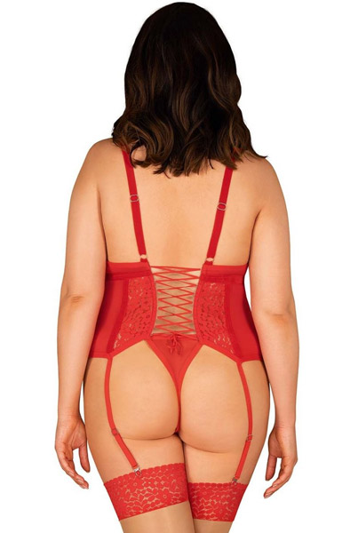 Obsessive Blossmina Korsett & String in Rot - Korsett & String 2