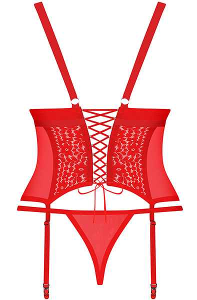 Obsessive Blossmina Korsett & String in Rot - Korsett & String 4
