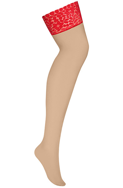 Obsessive Blossmina Strümpfe Rot - Stay-ups 2