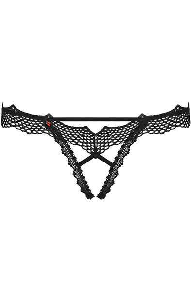 Obsessive Bravelle Ouvert-String Schwarz - Slip ouvert 4