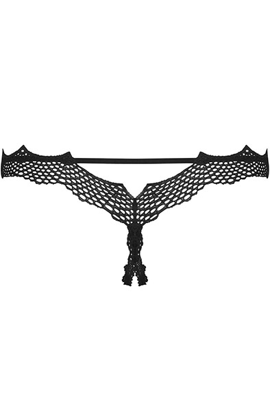 Obsessive Bravelle Ouvert-String Schwarz - Slip ouvert 5