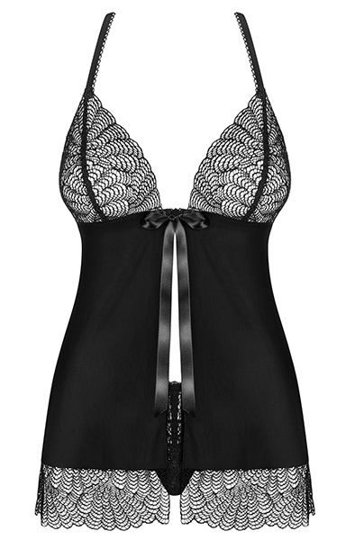 Obsessive Chiccanta Babydoll & String Schwarz - Babydoll-Dessous 3