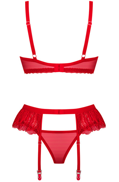 Obsessive Chilisa 3-pcs Set Red - Bra & Bra Set 4