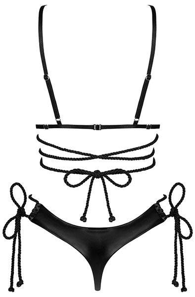 Obsessive Cordellis 2-pcs Cupless Set Black - Sexy lingerie 4