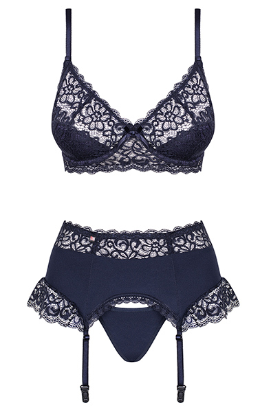 Obsessive Drimera 3 pcs Set Blue - Sexy lingerie 3
