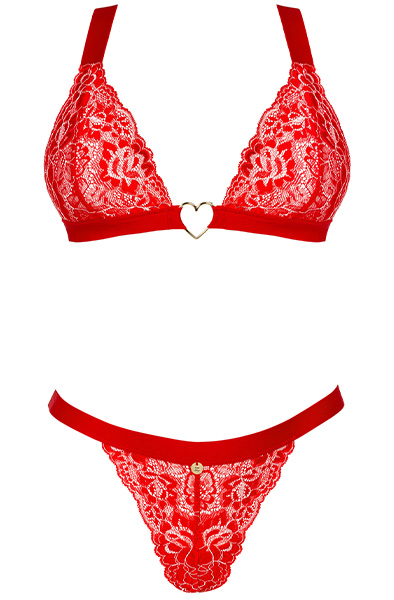 Obsessive Elianes 2-pcs Set Red - Bra & Bra Set 3