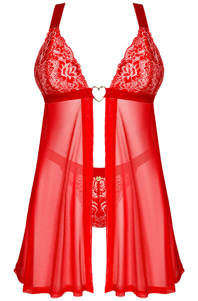 Obsessive Elianes Babydoll & String Rot - Babydoll-Dessous 3