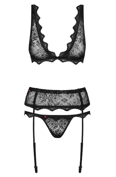 Obsessive Emperita 3 pcs set Black - Sexy lingerie 4