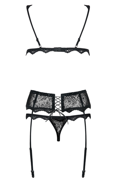 Obsessive Emperita 3 pcs set Black - Sexy lingerie 5