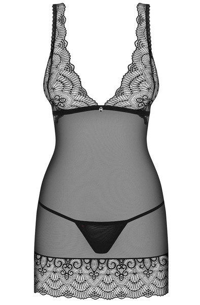 Obsessive Firella Negligé & String Schwarz - Sexy Dessous 3