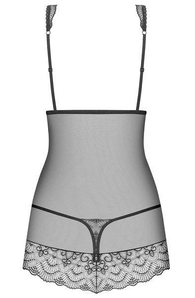 Obsessive Firella Negligé & String Schwarz - Sexy Dessous 4