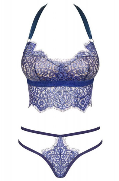Obsessive Flowlace Set Blue - Sexy lingerie 3