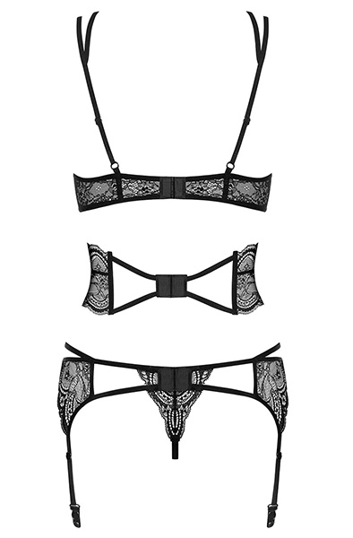 Obsessive Frivolla 4-pcs Black - Sexy lingerie 4