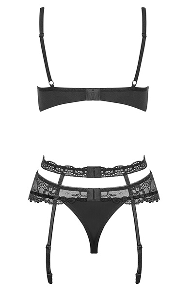 Obsessive Heartina 3 pcs Set Black - Sexy lingerie 5