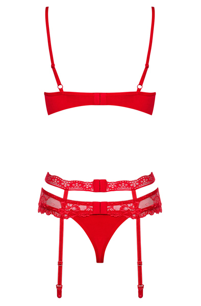 Obsessive Heartina 3 pcs set Red - Sexy lingerie 5
