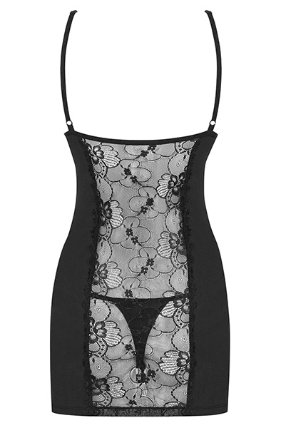 Obsessive Heartina Chemise & Thong Black - Sexy lingerie 4