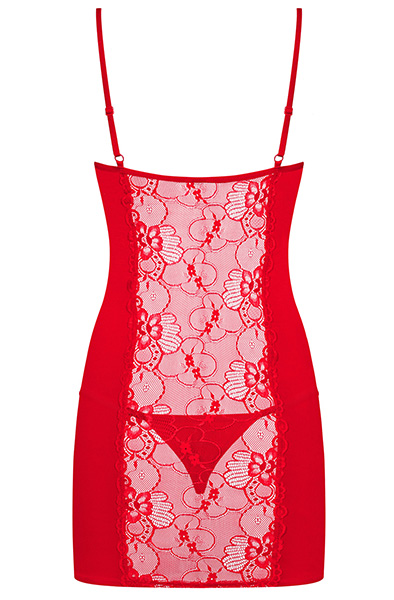 Obsessive Heartina Chemise & Thong Red - Sexy clothing 4