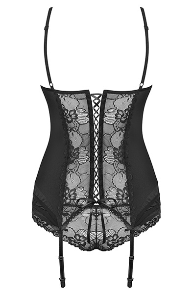 Obsessive Heartina Corset & Thong Black - Sexy lingerie 5
